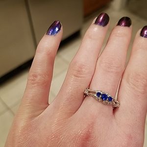 Saphire rhinestone ring
